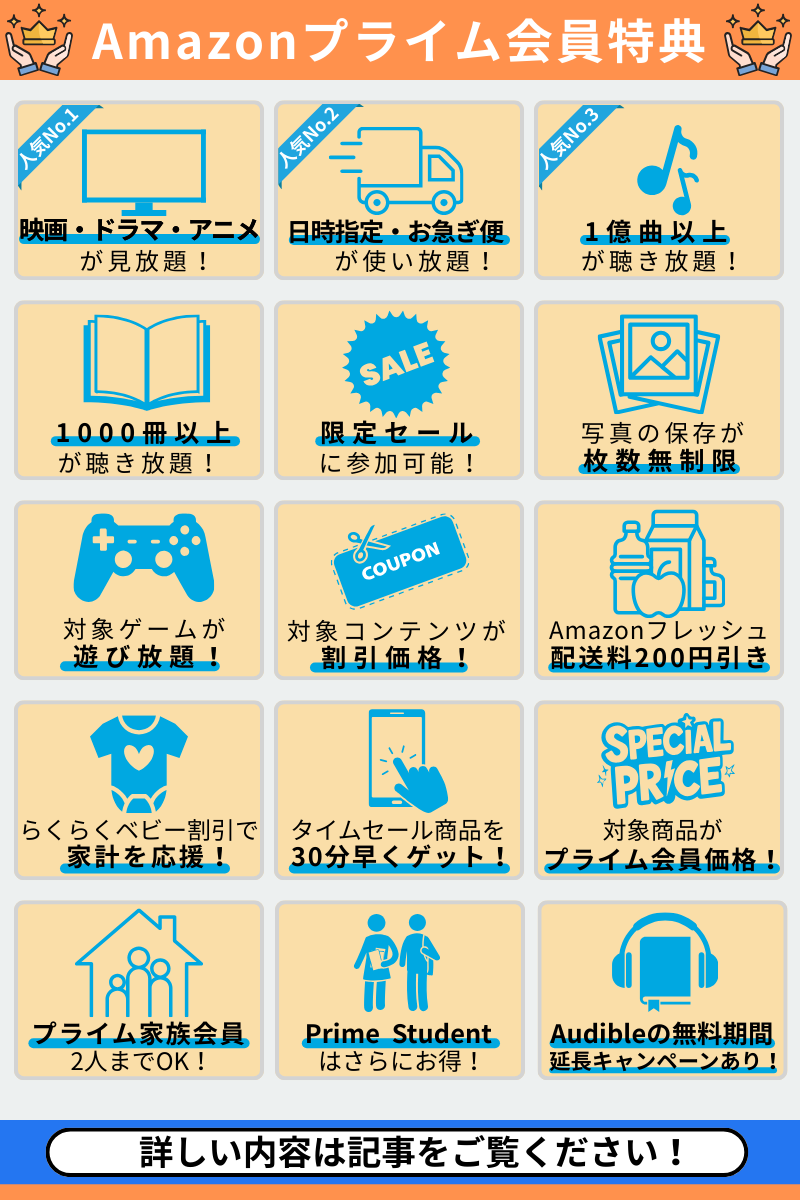 プライム会員の特典